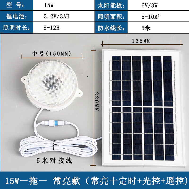 太阳能灯室内照明灯 太阳能吸顶灯 大功率太阳能灯人体感应灯家用室内