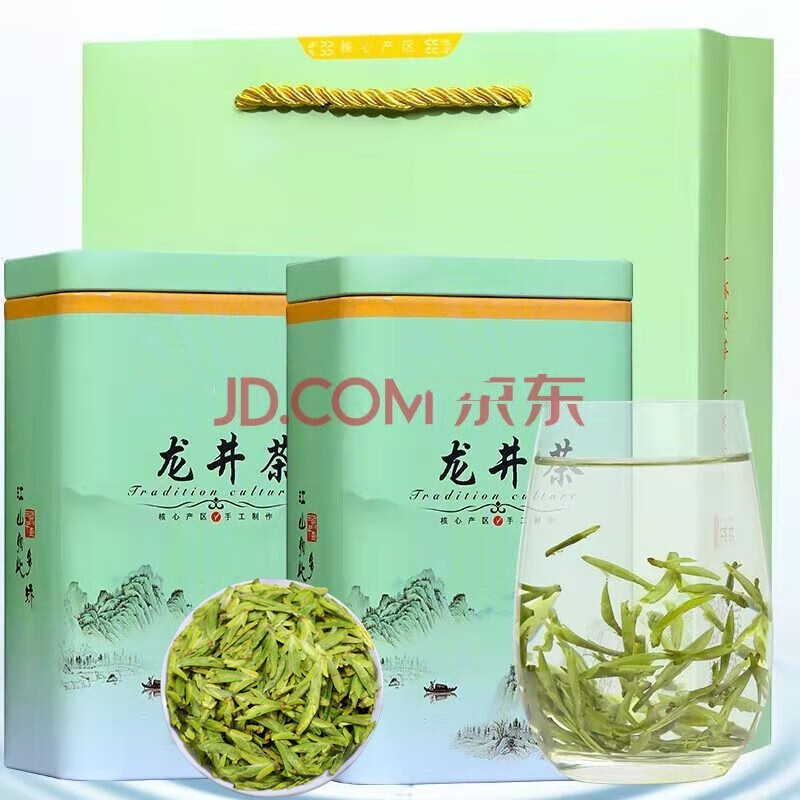 好茶农  茶叶龙井茶新茶2024绿茶浙江明前龙井新昌大佛茶250g礼盒罐装