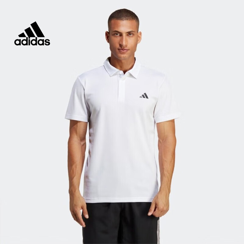阿迪达斯（adidas）短袖POLO男款吸汗透气速干排汗快干衣服高尔夫网球运动休闲t恤 HR8729白色 XL