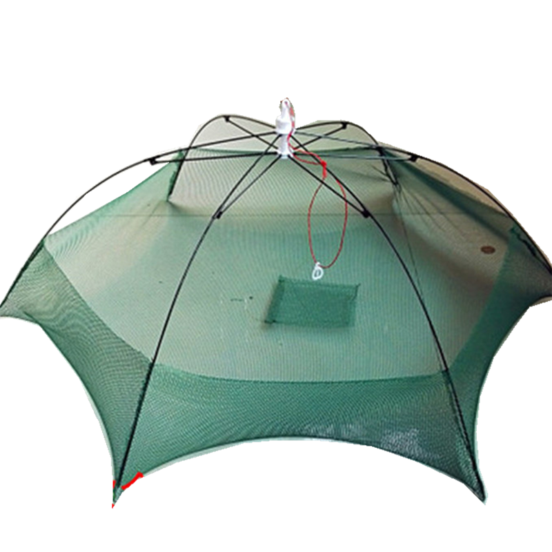 开放式抽拉折叠搬网渔网捕鱼网浮网虾笼虾网捕虾篓 自动对角90厘米