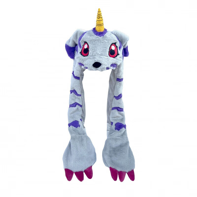 礼物动漫卡通数码宝贝帽子可爱头套手套围巾连体三件套 加布兽帽子