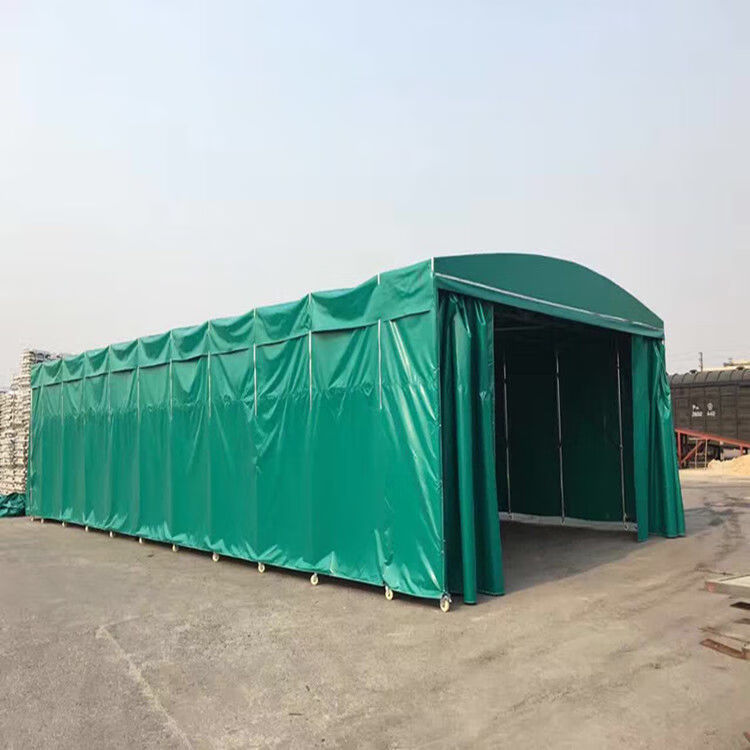 定制伸缩雨棚遮阳棚活动推拉棚折叠伸缩雨棚移动帐篷推拉棚 红色(架子