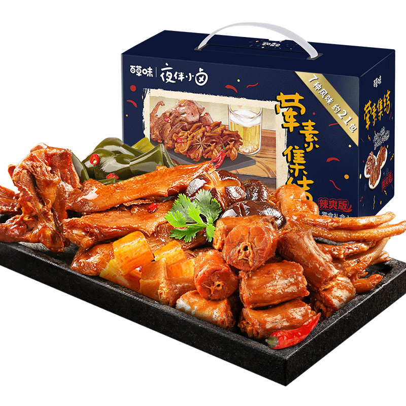 【百草味】肉干肉脯价格走势和品牌比较,推荐卤味大礼包