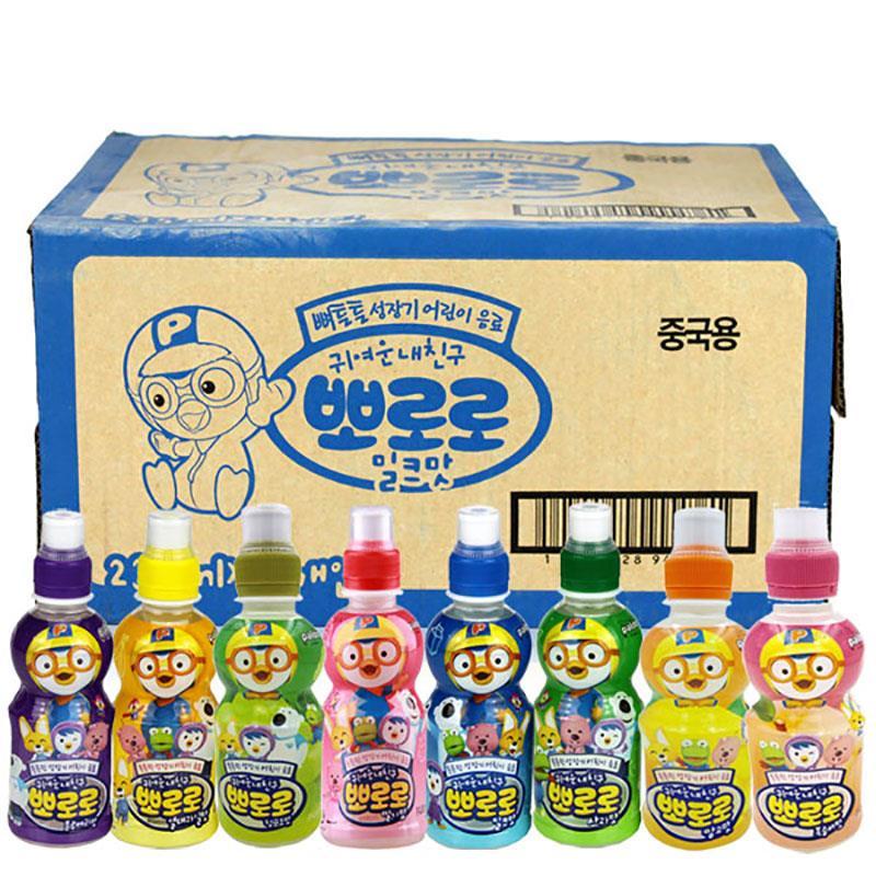 波波乐儿童饮料 韩国进口 啵乐乐饮料235ml*24瓶牛奶草莓蓝莓苹果味