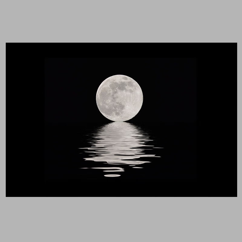 贴纸星球月亮高清图水族箱星空地球3d立体画个性壁纸自粘 月下倒影 50