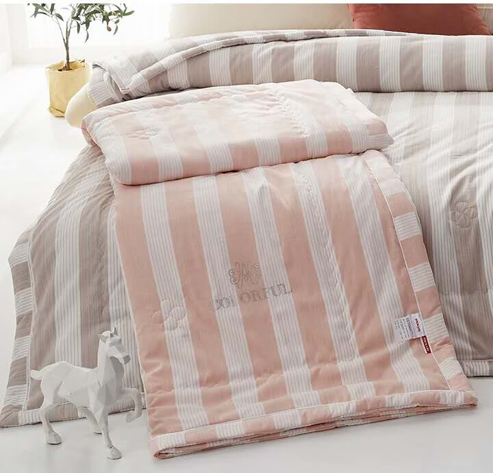 美罗家纺被芯美罗家纺慢生活纤维夏凉被全棉纯棉春秋双人被四季 粉色