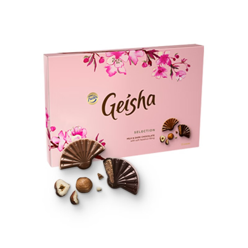 芬兰进口 盖莎Geisha 品牌授权 榛仁软心扇形巧克力制品200g