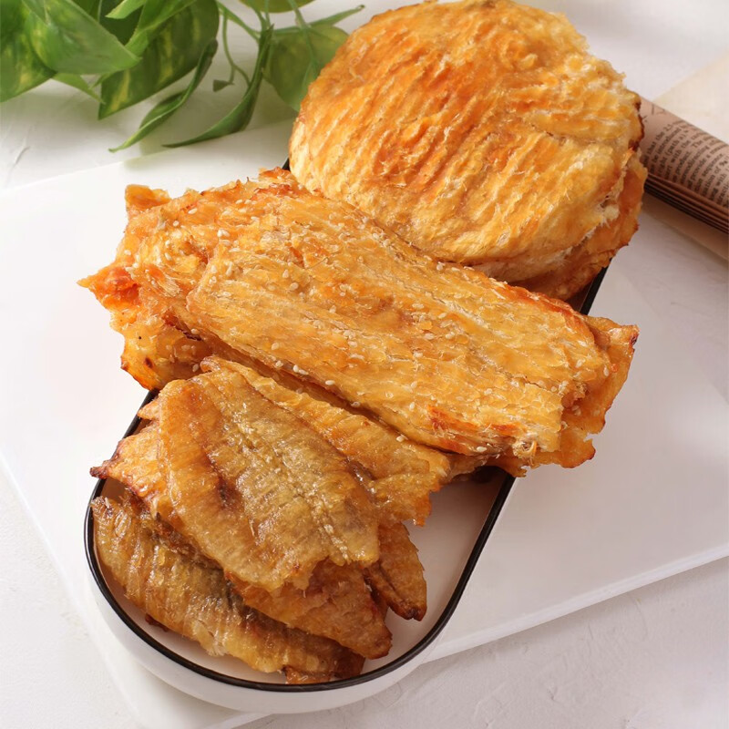 珍洋 烤鱼片鱼柳条组合500g大连特产海鲜零食即食海味休闲零食 烤鱼片2袋