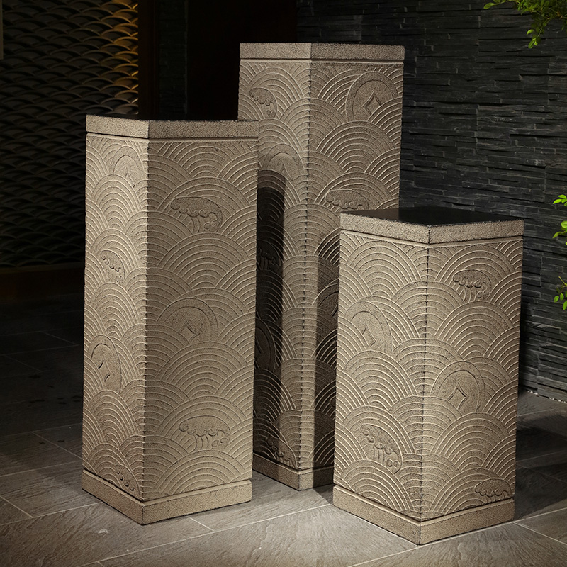汉韵堂招财展示柱底座中式落地装饰方形展台立柱创意家居陈列柱子 z