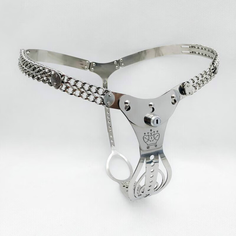 微侬女用锁带sm情趣316不锈钢金属内裤防犯长期穿戴 2.