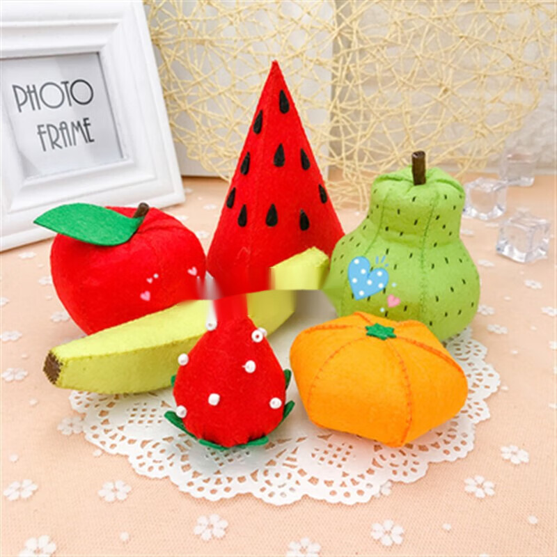 布艺diy材料包 幼儿园作业水果蔬菜仿真食物玩具 西瓜组(40g棉)材料包