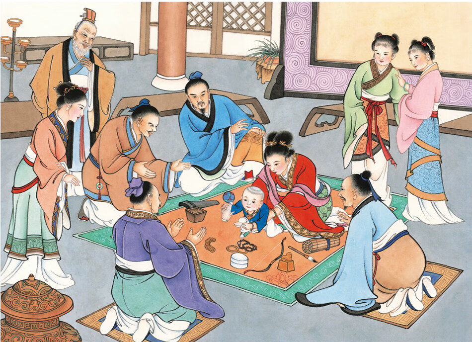 酒文化故事：酒仙传奇（酒仙出世）（彩绘 宣纸）详情图