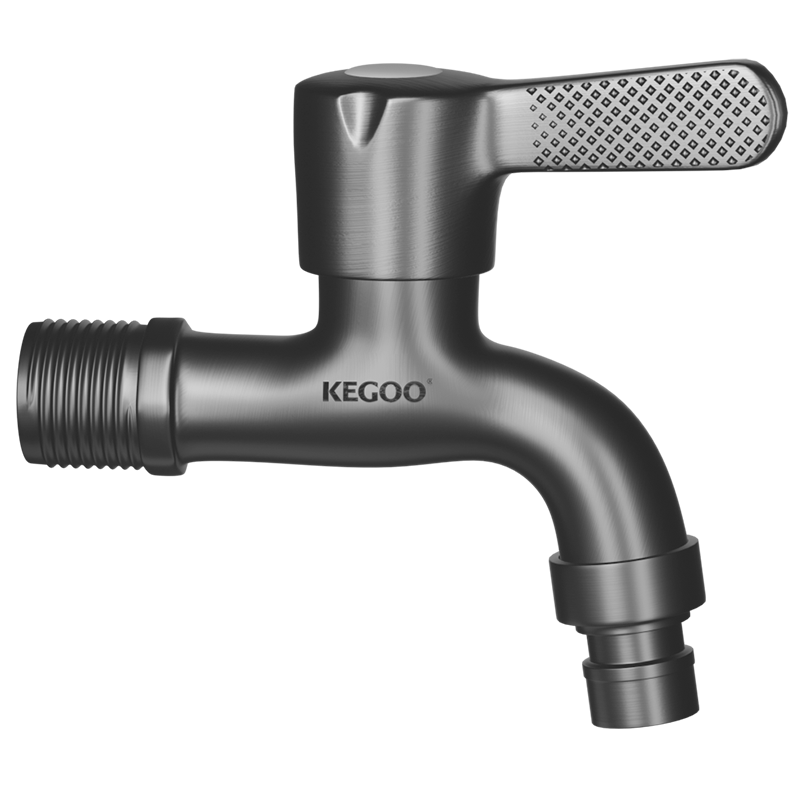 科固（KEGOO）洗衣机水龙头卫生间304不锈钢 阳台拖把池4分单冷龙头枪灰色K6007