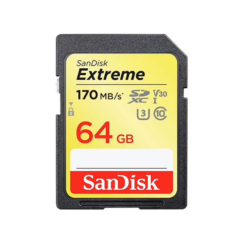 ���ϣ�SanDisk��64GB SD�ڴ濨 4K V30 U3 C10 ����洢�� ����170MB/s д��80MB/s �������� ΢��/������� 164Ԫ
