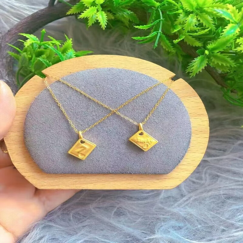 lpez老凤凰黄金幸运数字7牌吊坠女足金999方牌7硬金七夕情人节送女友