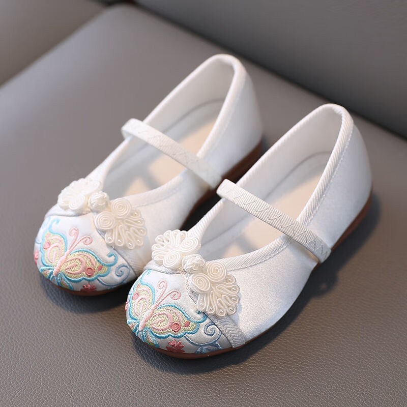 知藤(配汉服的鞋)大童女孩古装鞋子老北京儿童布鞋古风公主鞋子古装