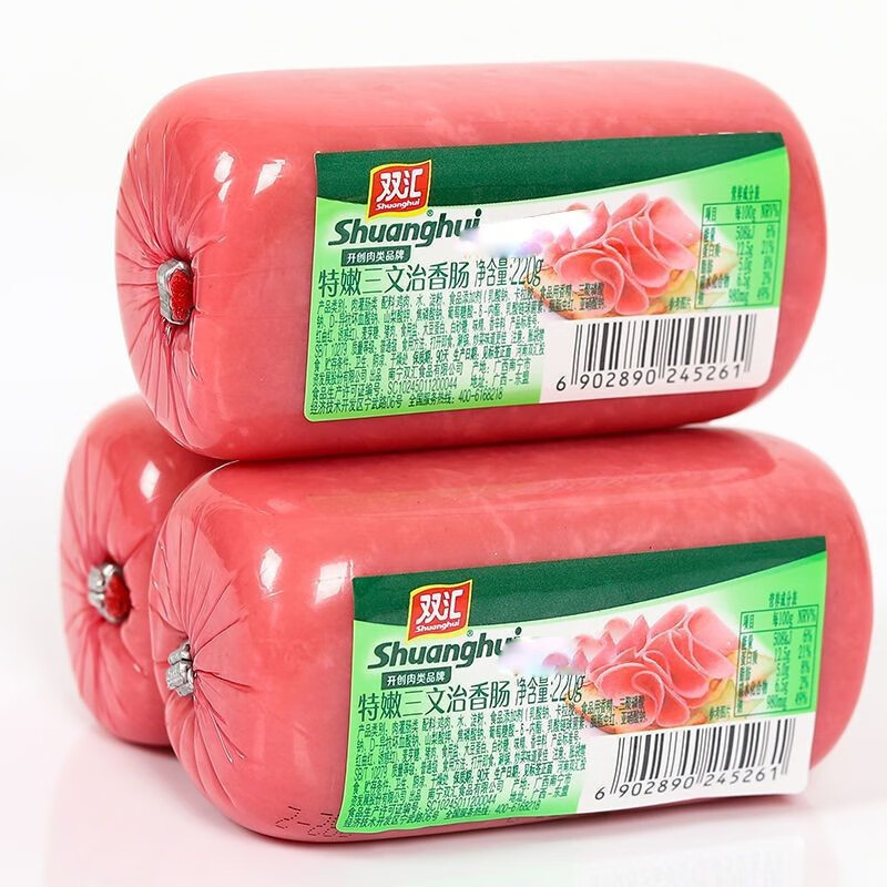 双汇特嫩三文治香肠220g火腿肠整箱批发早餐火腿切片午餐肉方腿 3支【推荐】 特嫩三文治220g