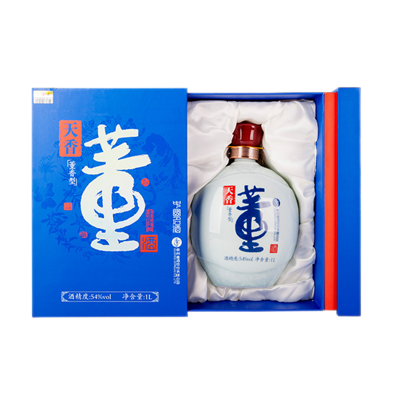 酒厂自营54度董酒礼盒天香蓝盒1l装董香型白酒纯粮固态酿造不含酒具