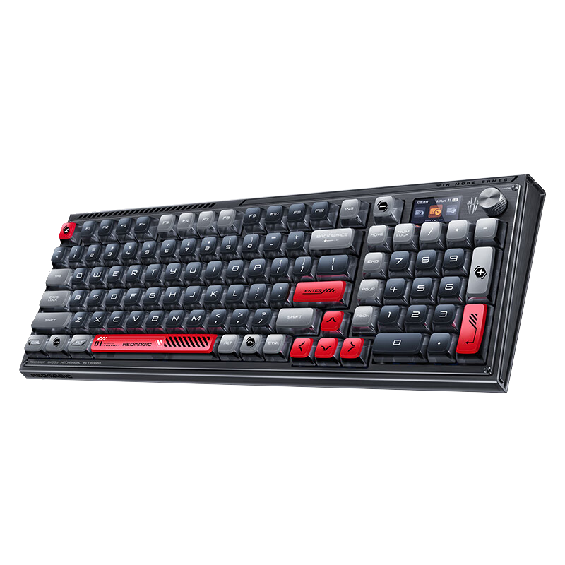 nubia 努比亚 红魔系列 GK001J 100键 2.4G蓝牙 多模无线机械键盘 氘锋透明 TTC快银轴V2 RGB