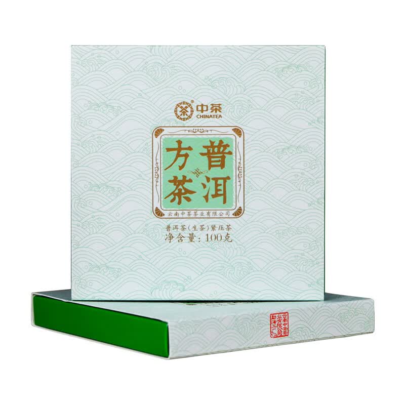 中茶 牌 云南普洱茶 2020年方砖普洱生茶 单盒100g【会员】