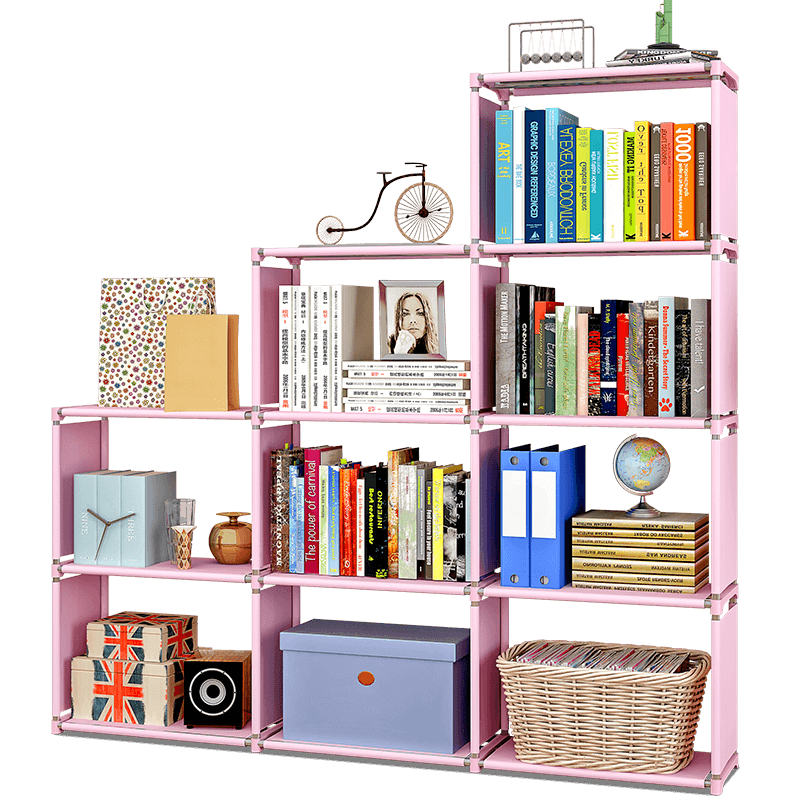 索尔诺维洛家 简易书架学生书柜组合多层层架大号置物架储物收纳架展示架家用客厅宿舍寝室书房收纳 银灰色