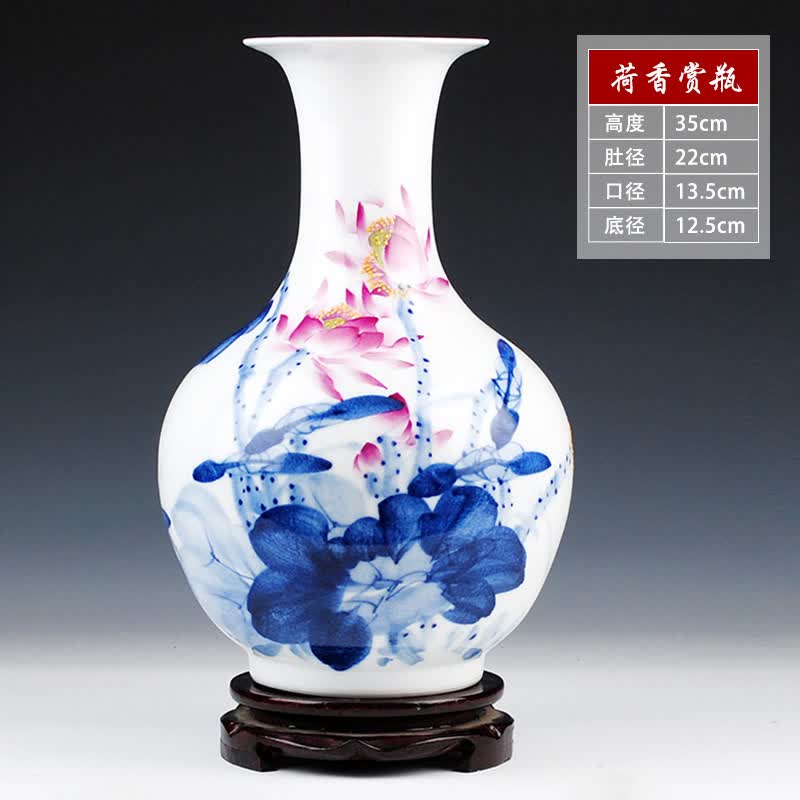 沃之沃(vozvo)景德镇陶瓷器名人手绘大师胡慧中花瓶插花中式客厅家居