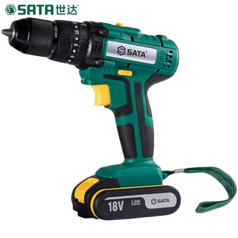 世達（SATA）05808手電鉆18V鋰電池工業(yè)級大功率電動多功能沖擊手電鉆 兩電一充05808A