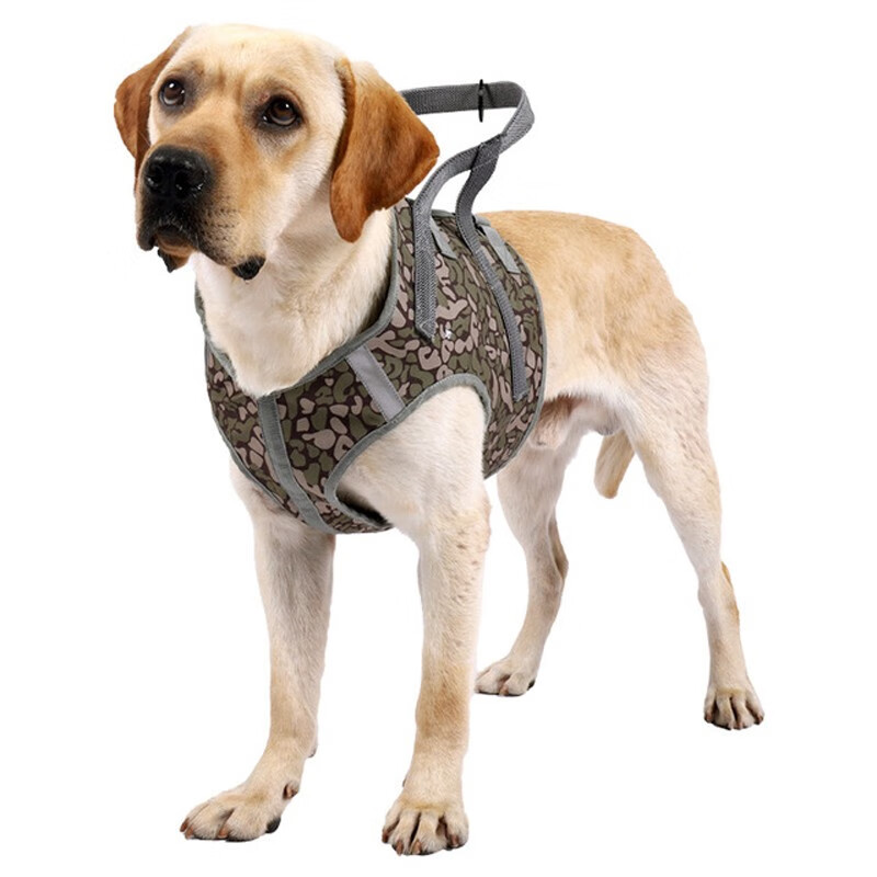 拉维佩特狗狗胸背带大型犬 背心式狗胸背带中小型犬用背带拉布拉多胸背带 迷彩绿色 M（25-40斤）
