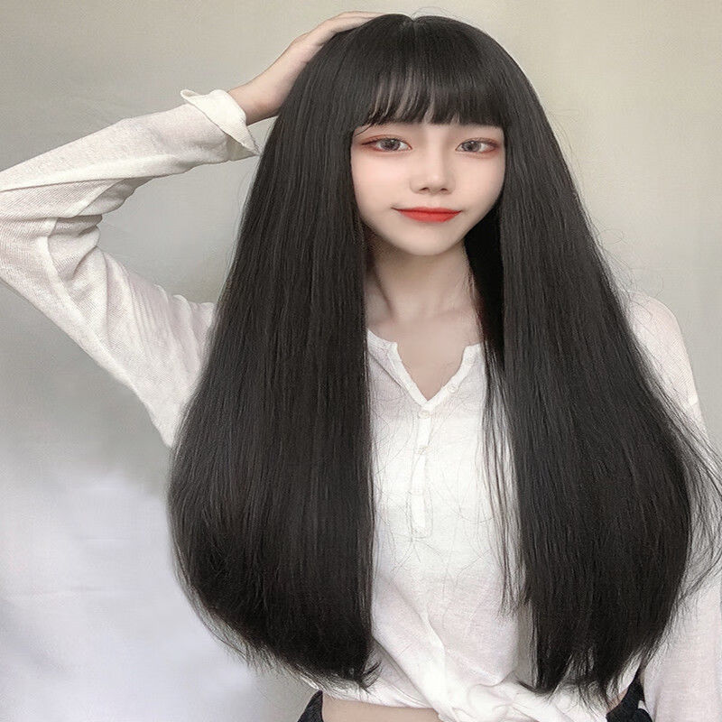 唐妮 假发女长直发 网红黑色隐形无痕长发 圆脸自然蓬松整顶全头假