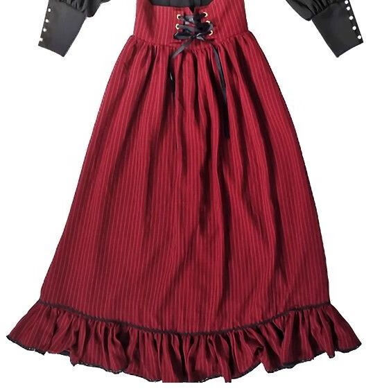 璀姗过年衣服套装女微胖女生穿搭黑暗系哥特风格裙酒红色半裙配黑衬衣