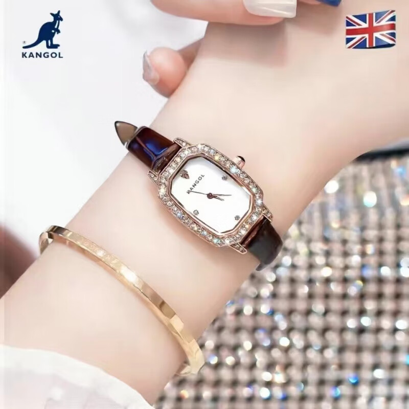 袋鼠手表女新品英国品牌坎戈尔袋鼠kangol全自动石英表女士手表防水k