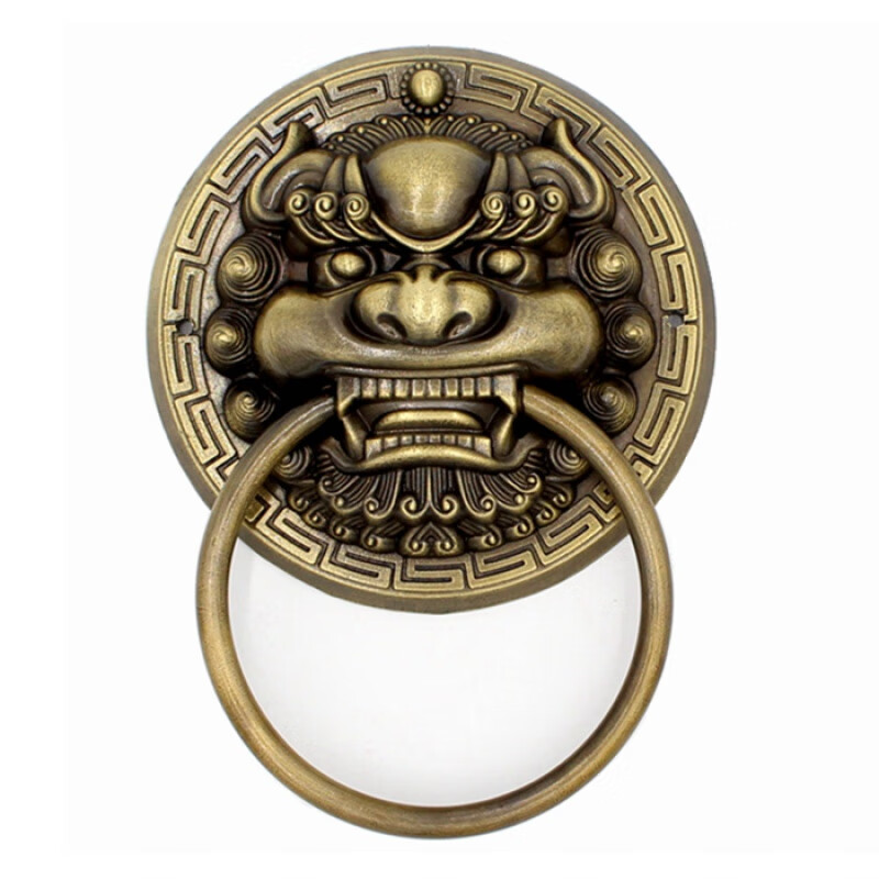 纯铜仿古中式门环兽头拉手实木大门拉环古建庭院木门狮子头铜拉手