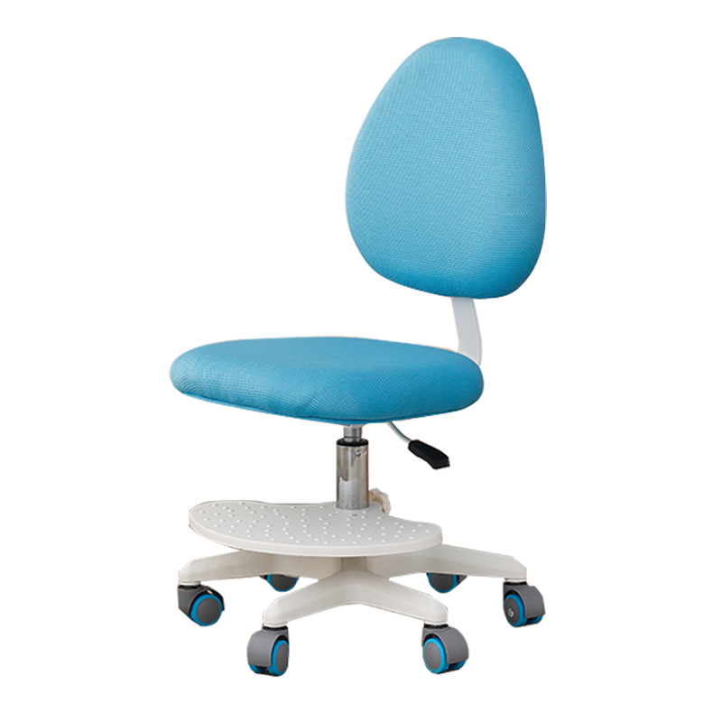 海旭成 儿童学习椅 儿童座椅家用可升降学生椅子儿童写字椅作业椅矫姿靠背椅儿童电脑椅海绵带滑轮脚踏椅凳 贵族蓝-正姿脚踏【重力自锁轮】