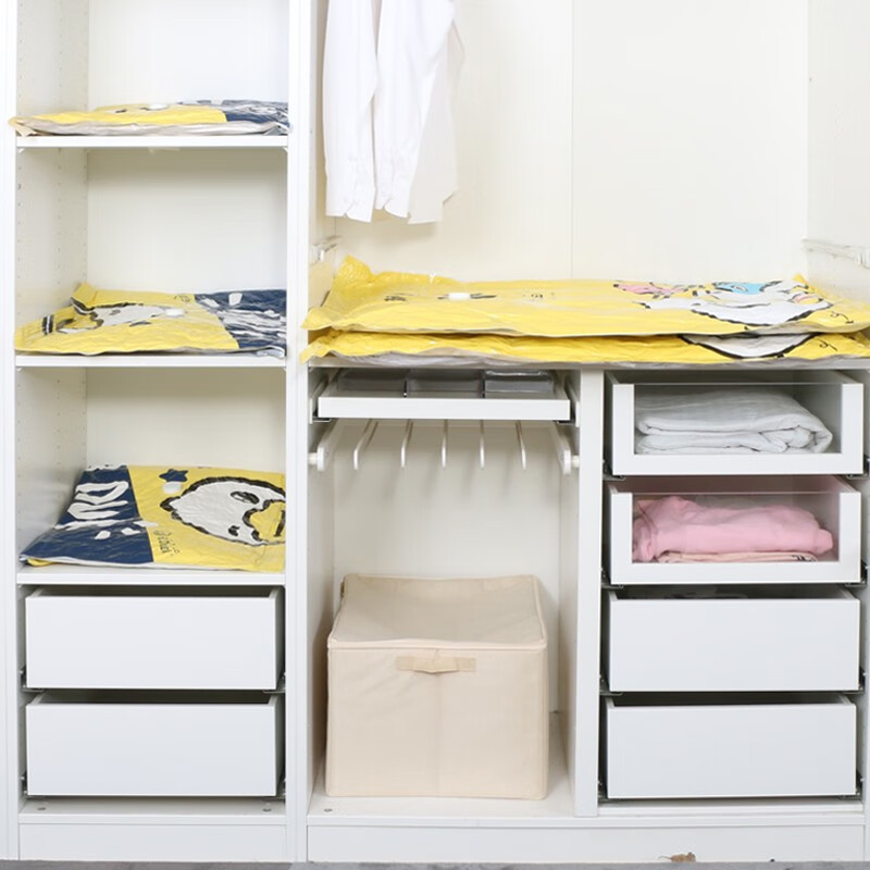 收纳博士（DR.STORAGE） 真空压缩袋收纳袋棉被衣物抽气真空袋 小黄鸭4特4中1手泵