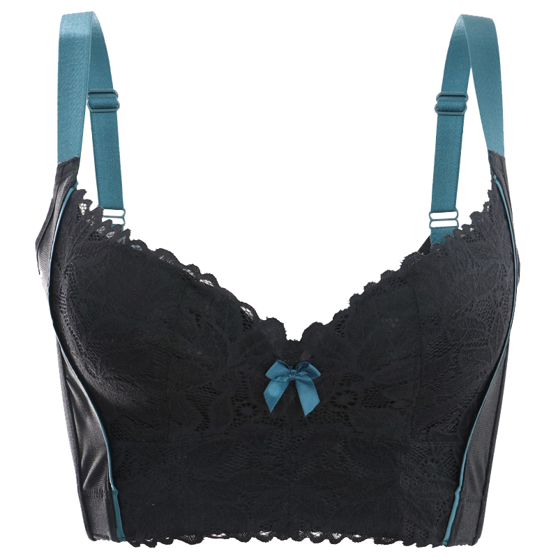 美容院文胸聚攏收副乳防下垂外擴上托矯正調整型文胸6多排扣美背薄款內衣女 黑色（單件） 70B=32B