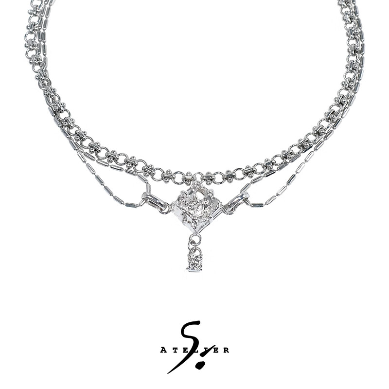 atelierso【官方直供】克拉系列 棱形假宝石短项链原创设计