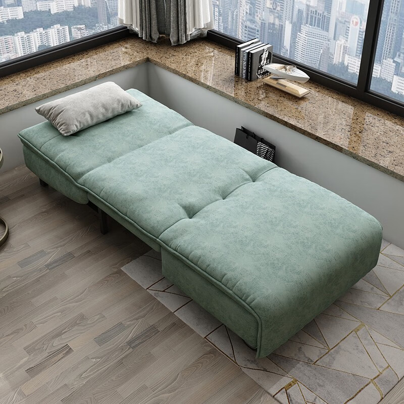 布雅迪 单人沙发床卧室可折叠两用沙发床伸缩科技布多功能书房折叠沙发 0.8米乳胶款【抗菌科技布】 1.5米以下