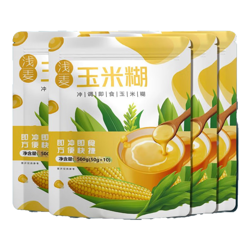 维霆不加蔗糖山药玉米糊低脂即食代餐纯玉米粉速食早餐饱腹五谷粗粮粉 【忒新鲜%】浅麦原味玉米糊四斤