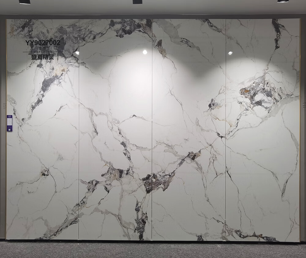 培洋2023新款石材连纹大板900x2700岩电视柜山水客厅背景墙沙发 盛夏