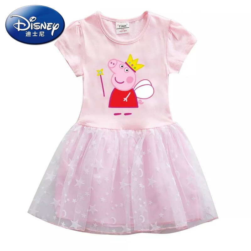 迪士尼(disney)1-14岁穿的小猪佩奇衣服夏装新款女童连衣裙夏季薄款