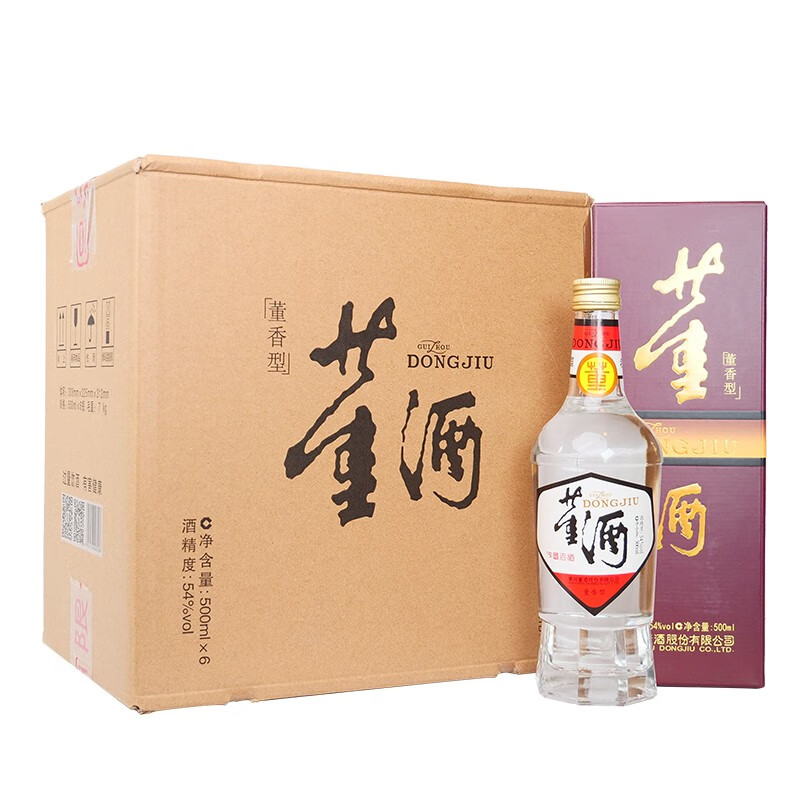 董酒 复刻系列 白标 董香型白酒 54度 500ml*6整箱装  