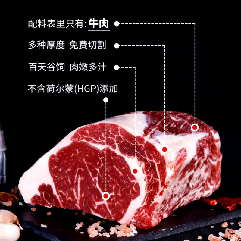 FBU 牛排保鲜局原切牛排阿根廷进口肉眼上脑西冷新鲜牛扒减脂牛肉厚 上脑5盒+板腱4盒+肉眼3+西冷2