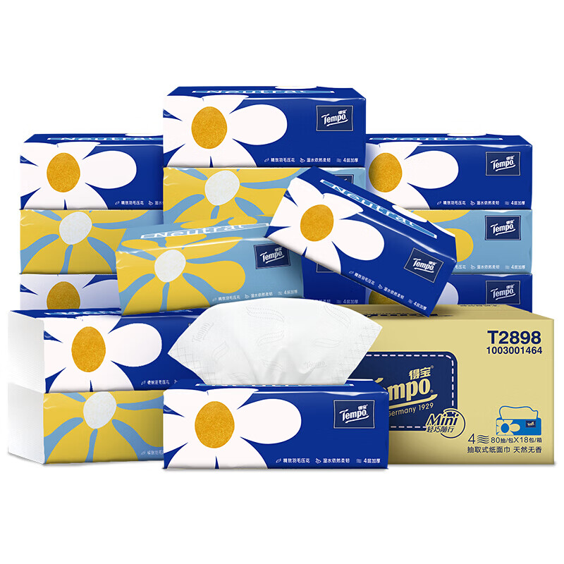 �ñ���TEMPO����ֽ Miniϵ��80��*18�� ���ֽ�ͽ�ֽ�� ��Ȼ����