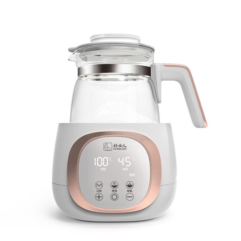 好女人恒温调奶器婴儿自动智能热水壶多功能冲泡奶粉热奶玻璃水壶TNQ-6312A1