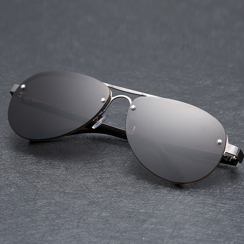 飞行员式眼镜开车茶色无框 浅茶色镜片(室内佩戴)