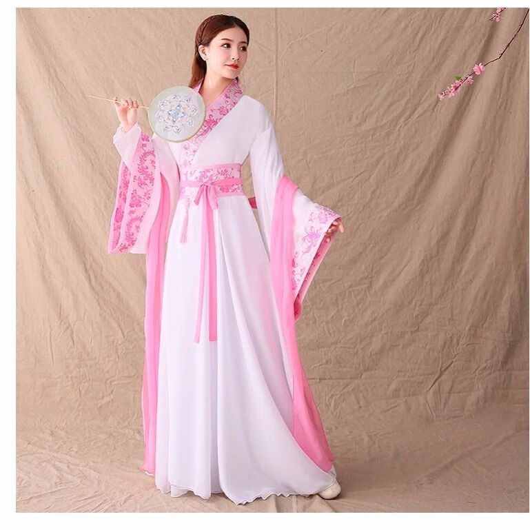 回梦生花古装服装仙女飘逸广袖舞台装古筝舞蹈演出服古代改良汉服女