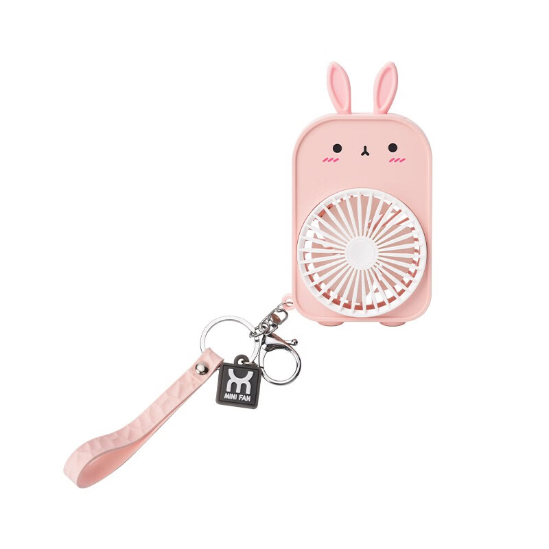 初我软萌兔子便携式挂扣风扇爆款便携挂扣风扇-粉色充电的灯不会灭嘛？