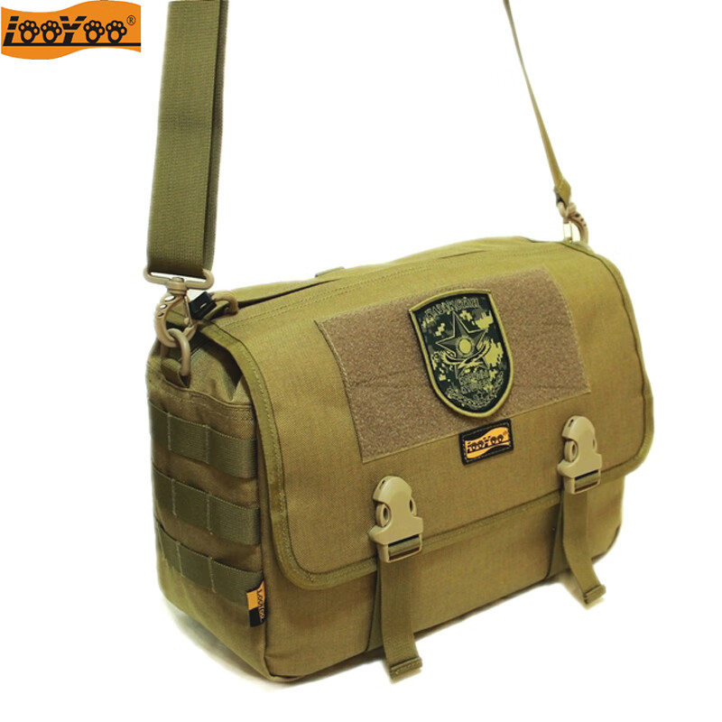 路游（LooYoo）A51歐美軍旅風(fēng)戶(hù)外單肩郵差挎包軍迷戰(zhàn)術(shù)收納包1050D耐磨尼龍面料 卡其色