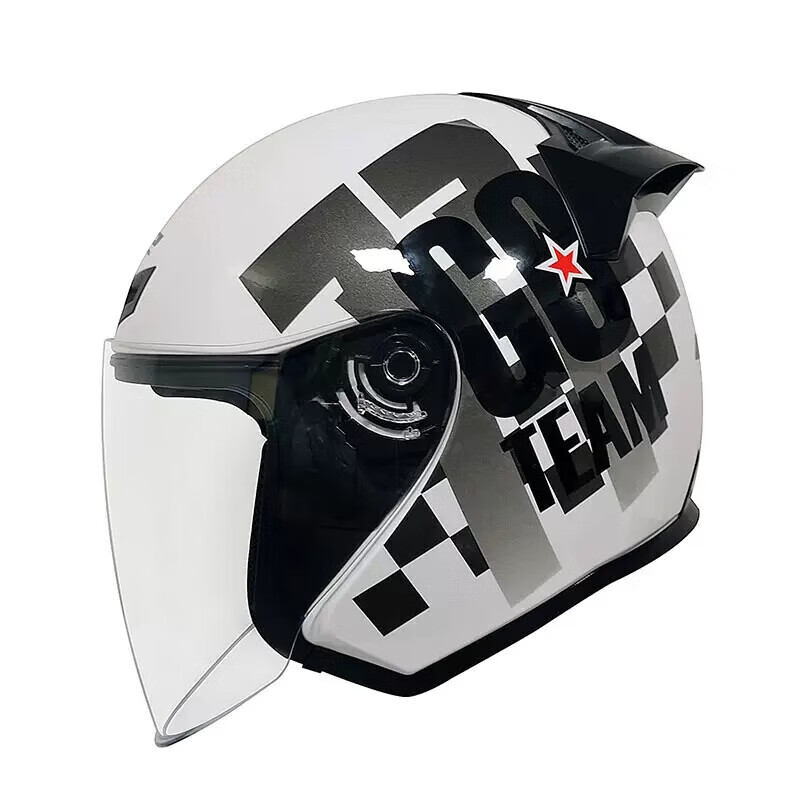 LS2ls2半盔大碼夏季男女士四分之三摩托車(chē)頭盔電動(dòng)車(chē)機車(chē)3C認證of608 特白綻放 L