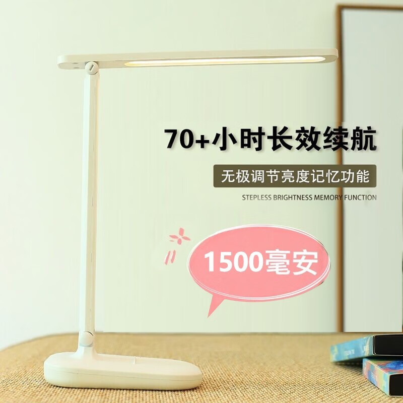 亦可亦乐 台灯书桌小学生卧室网红学习专用儿童保视力可充电插电宿舍灯 充电款-1500毫安